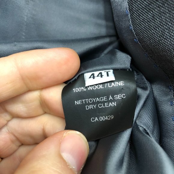 Peter Millar Mens 100% Wool Blazer Made in Canada Size 44 Long Charcoal Gray - Picture 6 of 10